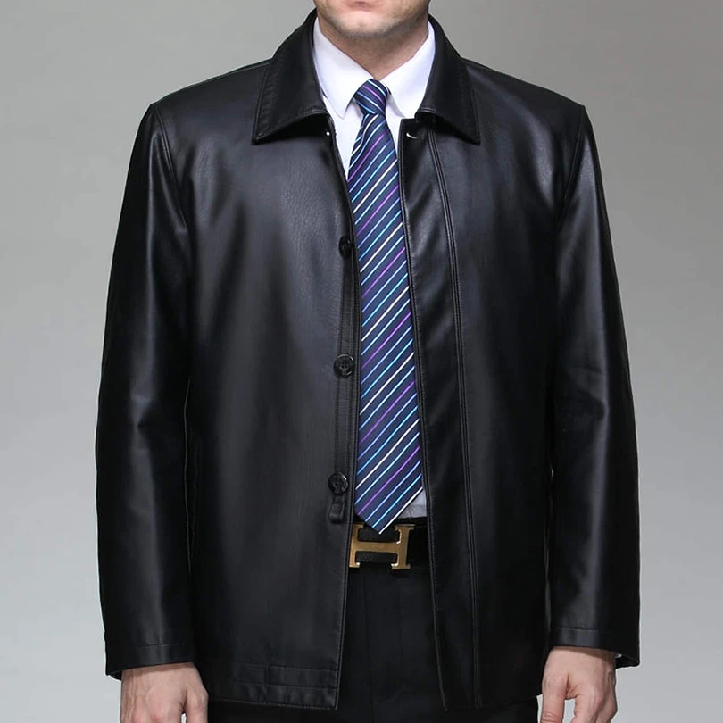 Горячая мужские новые высококачественные овчины Куртки из натуральной кожи мужские деловые черные мотоциклетные кожаные пальто куртки/M-3XL