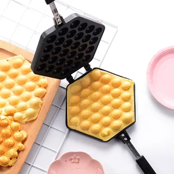

Non-stick Bubble Egg Waffle Cone Maker Mould Gofrera Iron Aluminum Alloy Dessert Cake Baking Pan Tool Double Side Bakeware Gas
