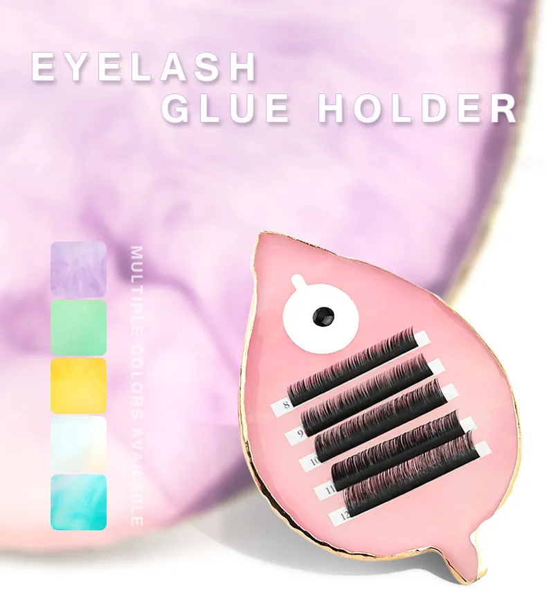 1 pcs False Eyelash Extension Stand Pallet Pad Resin Leaf-like Lashes glue Holder For Fake Eyelashes Extension Makeup Tools