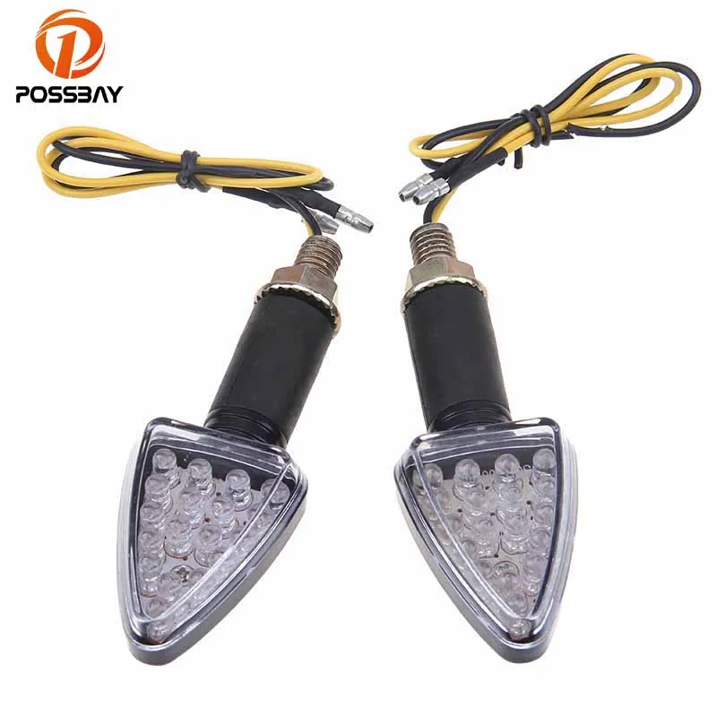 POSSBAY LED Lamp Motorcycle Turn Signals Flasher Indicators Motorbike