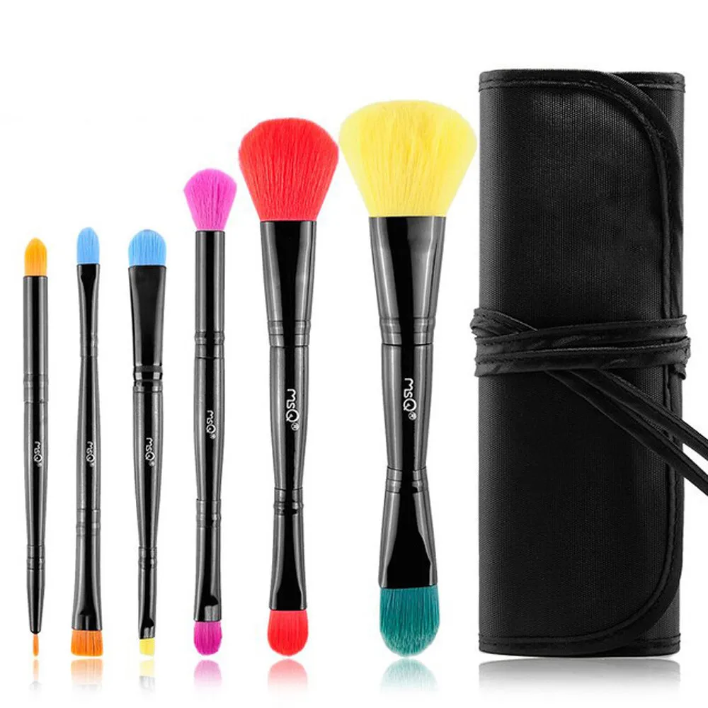 

6pcs/Set Makeup Brush Professional High-Quality Soft Synthetic Hair Cosmetic Brush Bag Beauty Women Face Foundation Make Up Tool