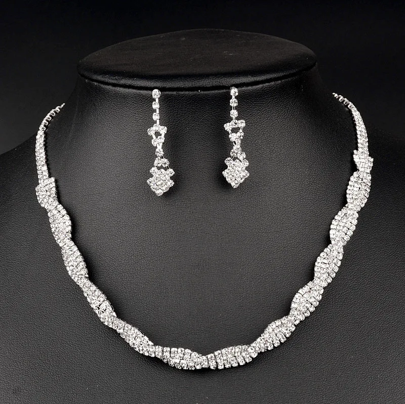 Jewelry & Accessories,Fashion Jewelry Sets. Bridal jewelry, Wedding jewelry, Zircon necklace earrings set