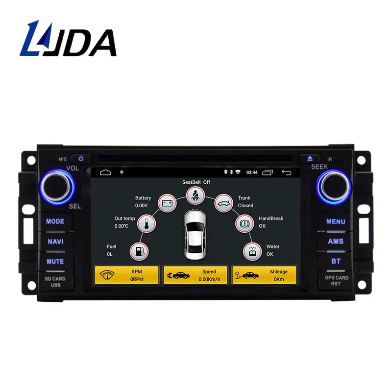 Clearance LJDA Android 9.0 Car Radio Multimedia DVD GPS For Dodge RAM 1500 Chrysler Sebring Jeep Compass Commander Grand Cherokee Wrangler 1