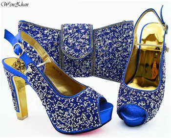 

Newest Italian Shoes with Matching Bags Royal Blue Italy Shoes and Bags To Match for Wedding Nigerian Women 38-43WENZHAN B94-5