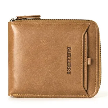 

2019 New Fashion Boys Short Mini Wallet Man's Small Coin Purse Split Leather Men Card Holder Male Zipper Case For Credit Card