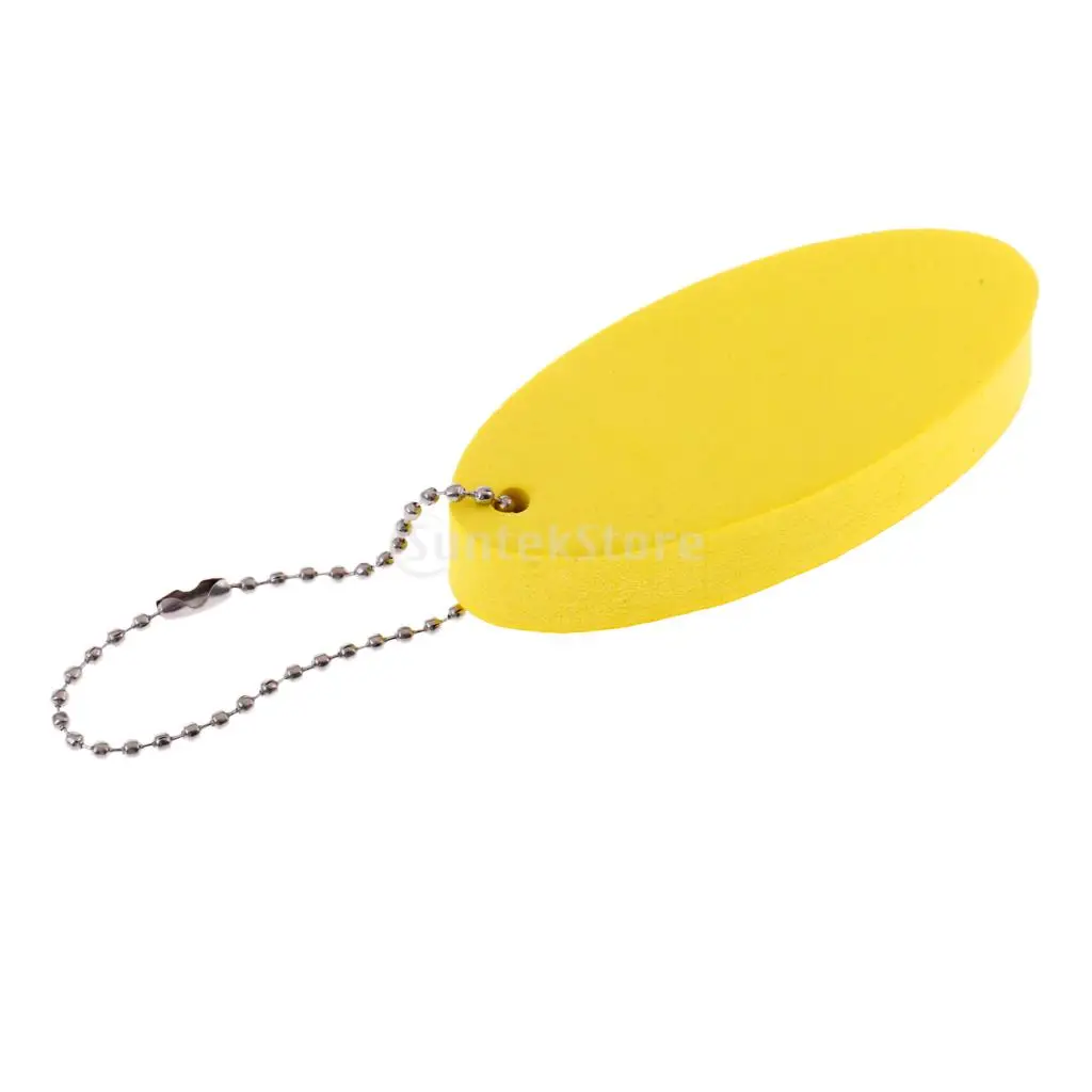 Oval Shaped EVA Foam Floating Key Ring Beads Boat Keychain Canoe Kayak Accessories Black/Yellow