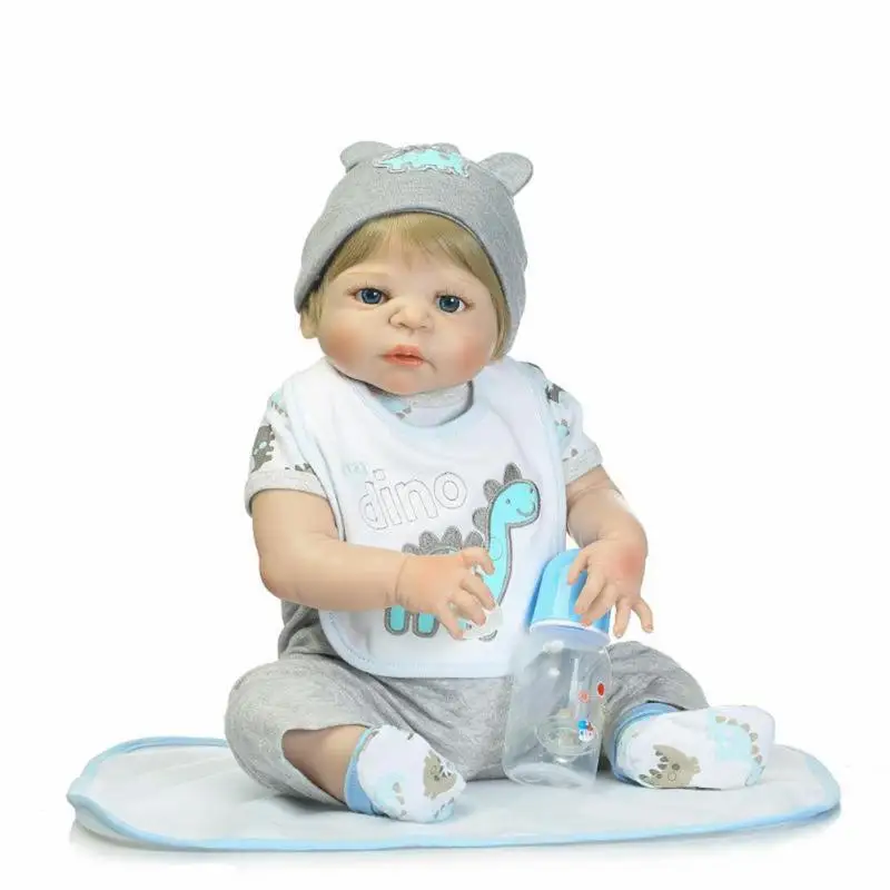 

57cm Simulation Reborn Boy Baby Doll Silicone Kids Bathing Playmate Lifelike Gifts Soft Toys Birthday Children Gift