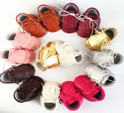 Новинка 2016 Детская кружевная обувь с кисточками Обувь для младенцев Bling Мокасины малыша Обувь унисекс новорожденных Обувь для младенцев
