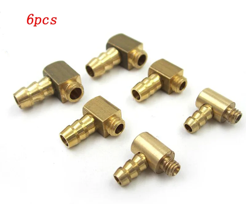 

6PCS M4/M5/M6 Nozzles Water Copper Faucets 90 Degree L-shape Fuel Nipples for RC Methanol/Petrol/Brushless Electric Boat Parts