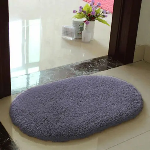 New Bathroom Carpet Bath Mat Soft Microfiber Shaggy Non Slip Absorbent Bath Mat Bathroom Shower Rugs Carpet - Цвет: H