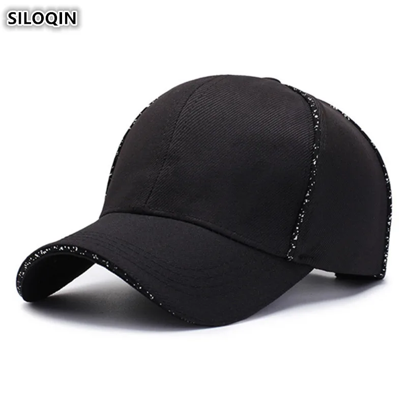 

SILOQIN Unisex Adjustable Size Cotton Baseball Caps Snapback Cap Women's Ponytail Cap Men's Simple Fashion Tongue Couple Hat