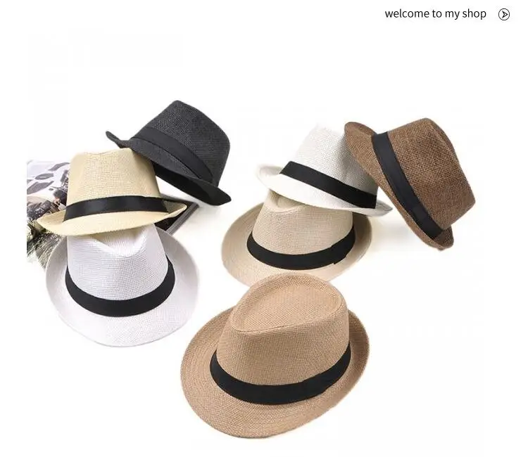 Летние шляпы из дышащего хлопка соломенная шляпа для мужчин и женщин повседневные пляжные шляпы Панамы Джаз солнце шляпы горрас британский стиль шляпа