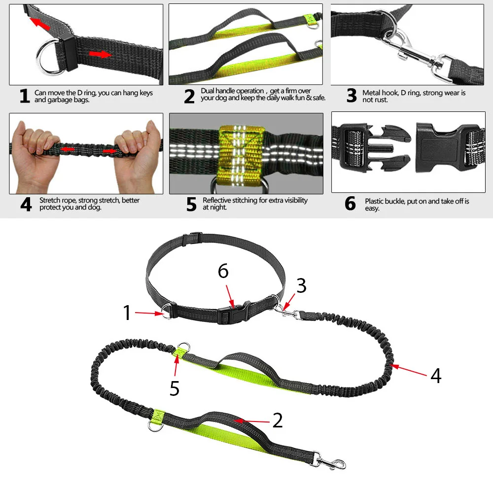 Поводок для собак, для бега, эластичность рук, товары для домашних животных, поводок для собак, ошейник для пробежки, тренировочный поводок, регулируемый пояс, веревка