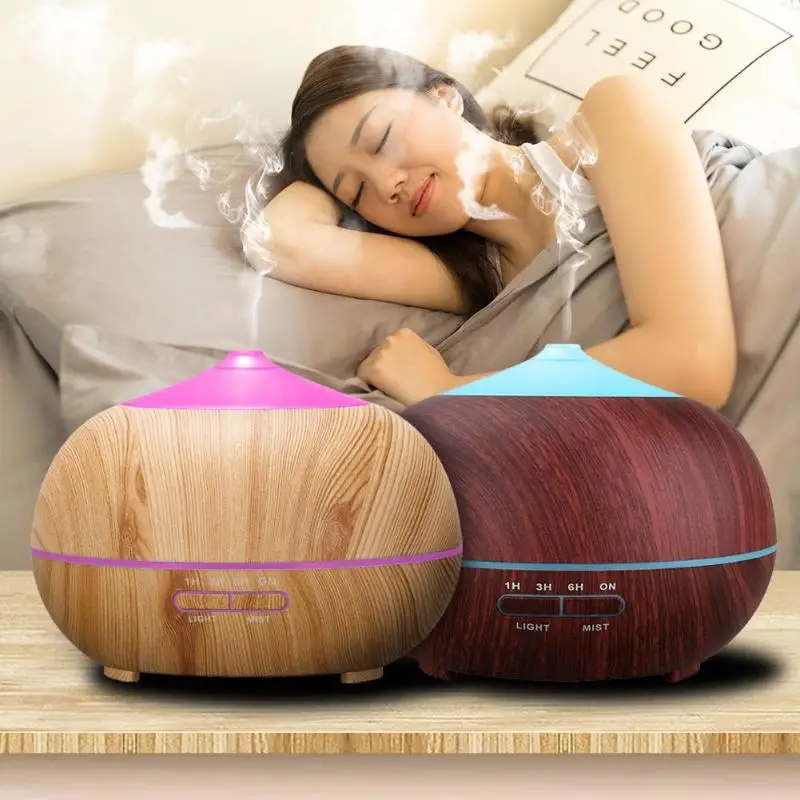 

Alloet Wood Humidifier 400ml Ultrasonic Humidifier Timer Function Air Humidifier Essential Oil Diffuser Aroma Diffuser Light