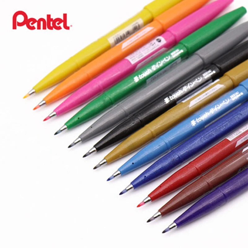 Pentel TOUCH мягкая ручка ручной цветок тело английская поздравительная открытка окрашенная комикс кисть для эскиза канцелярские принадлежности для офиса и школы