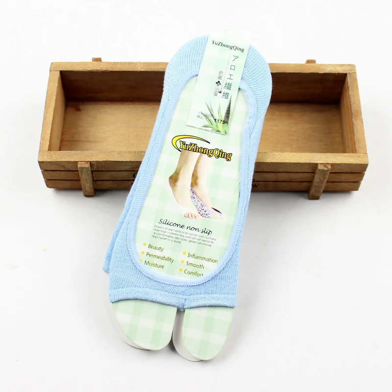 Jeseca/3 пары/партия, женские носки из бамбукового волокна, носки для осени и зимы, женские невидимые нескользящие носки-лодочки - Цвет: blue