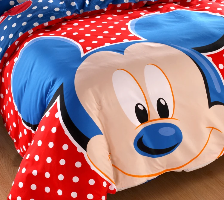 Disney синий Микки Мышь постельное белье 3 или 4 шт. двойной один Размеры Постельное белье для детей подарок на день рождения Украшения в спальню
