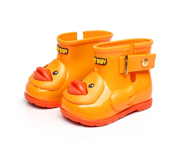 Baby Kids Rain Boots Cute Yellow Duck Rain Shoes Candy Color Boys Girls