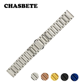 

22mm Stainless Steel Watch Band for Asus ZenWatch 1 2 Men WI500Q WI501Q Quick Release Metal Strap Wrist Loop Belt Bracelet Black