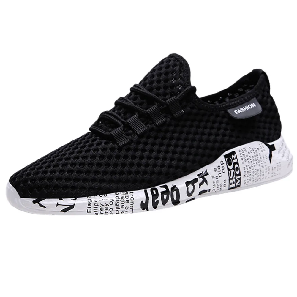 2019 Summer men's flying woven mesh breathable sports shoes platform lightweight non-slip comfort sneakers homens for male 40J14 (4)