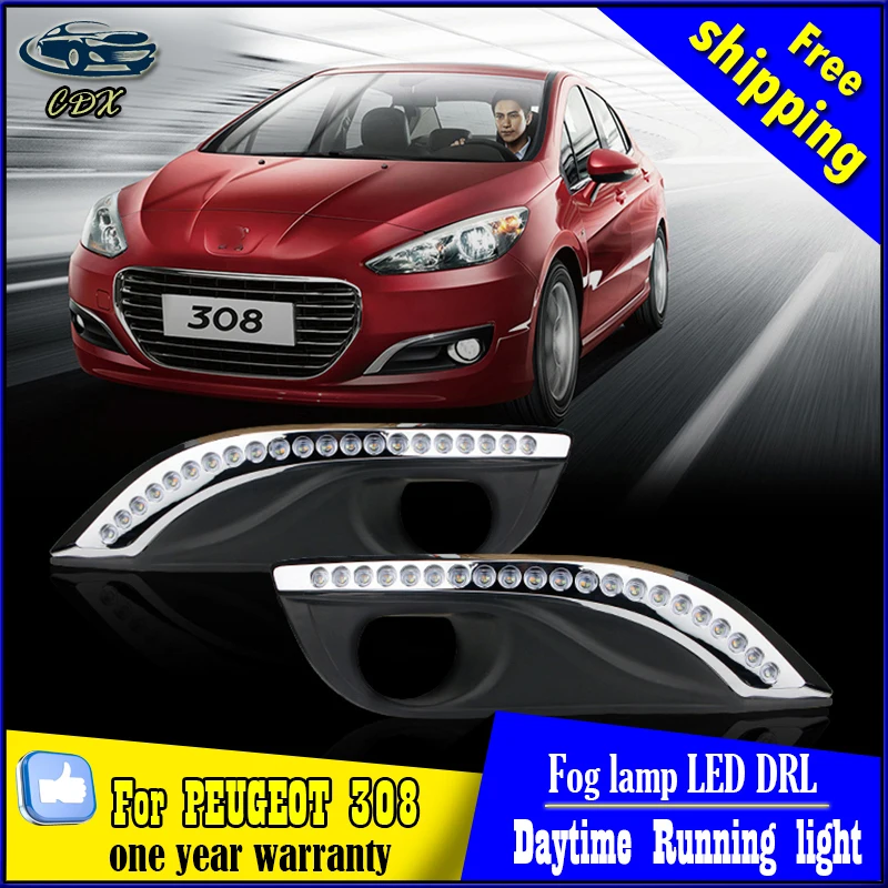 Car styling For Peugeot 308 LED DRL For Peugeot 308 High brightness