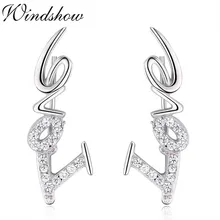 925 пробы серебра с надписью «Love» и CZ уха альпинист, серьги со шпилькой, для Для женщин, ювелирные изделия для девушек, Orecchini Aros Aretes уха куртка oorbellen