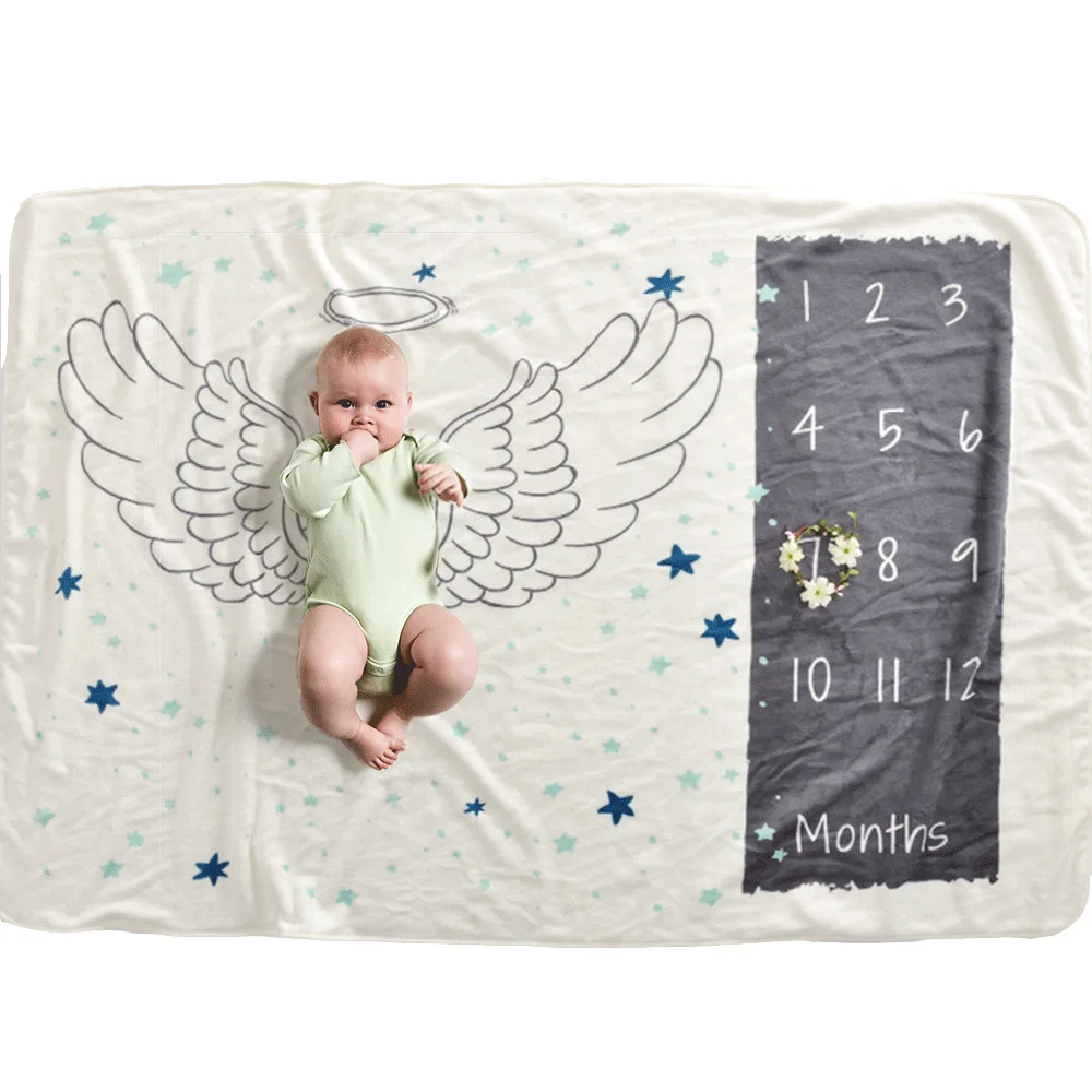 12 Monthly Baby Milestone Blanket Baby Photography Props Monthly Baby