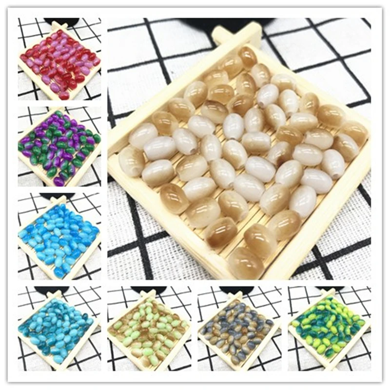 

Wholesale 4 6 8 mm Oval Two-colors Rugby Glass Beads Pattern Spacer Loose Jewelry Making crafts
