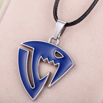 

HSIC 12PCS/LOT Christmas Gifts Fairy Tail Saber Tooth Logo blue Pendant&Necklace for Men and Women Jewelry for Fans