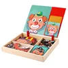 100+Pcs Wooden Magnetic Puzzle Toys Children 3D Puzzle Figure/Animals/ Vehicle /Circus Drawing Board Learning Wood Toys Gifts 3