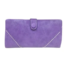 Wholesale10*Long Women Wallet Messenger bags Handbag Retro Dull Polish Purse Multifunctional-purple