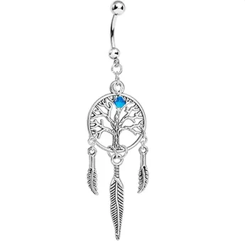 

Hot Sale Dream Catcher Belly Button Rings for Women Girl 316L Surgical Steel Sexy Body Jewelry 12pcs/lot Free Shipping
