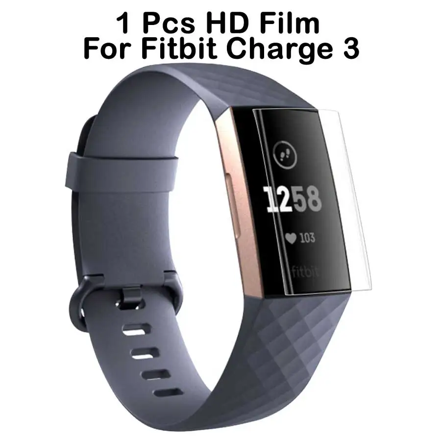 Ремешок для часов fitbit charge 3 band официальный для Fitbit Charge 3 ремешок спортивный сменный Аксессуары Для fitbit Band - Цвет: 1 Pcs HD film