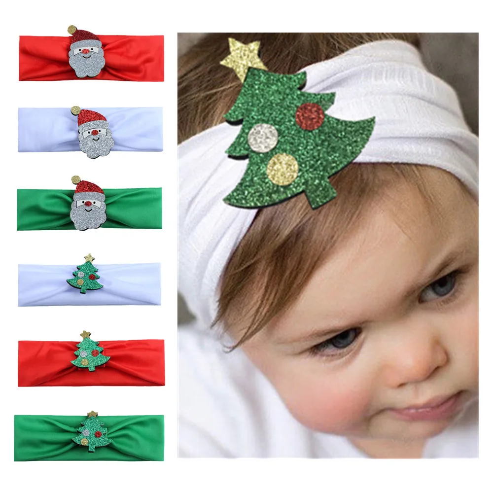 Новый красочный Рождественский новорожденных Детская повязка на голову для Ободки для девочек тюрбан Детские аксессуары для волос