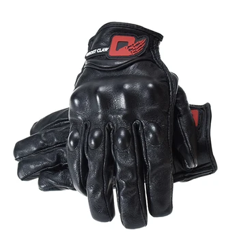 

Motorcycle Gloves Touch Screen Retro Genuine Sheepskin Leather Buffalo Motorbike Full Finger Motocross Gloves Moto Guantes #