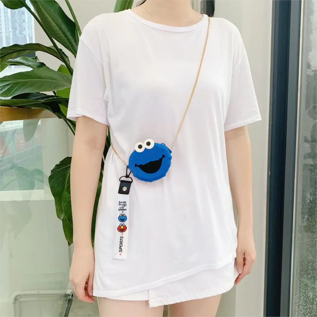 Универсальный чехол, сумка, милый кошелек Doraemon для печенья, сумка для airpods, монета, губная помада, сумка на плечо, подарок ребенку+ лямки - Цвет: Оранжевый