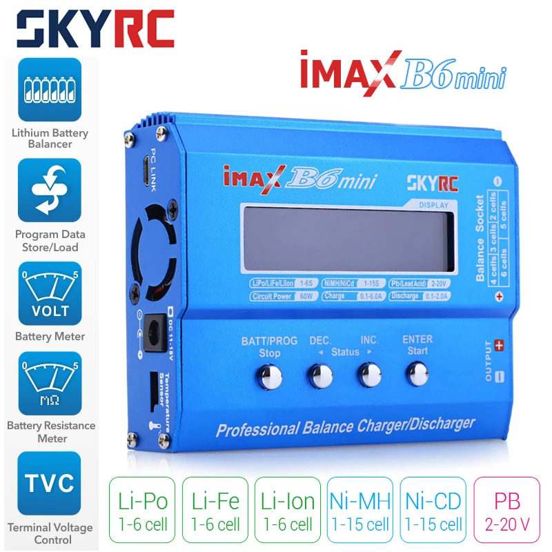 

Authentic SKYRC IMAX B6 Mini Charger 60W Balance Charger Discharger For RC Model Ni-mh nicd Intelligent Battery Charger