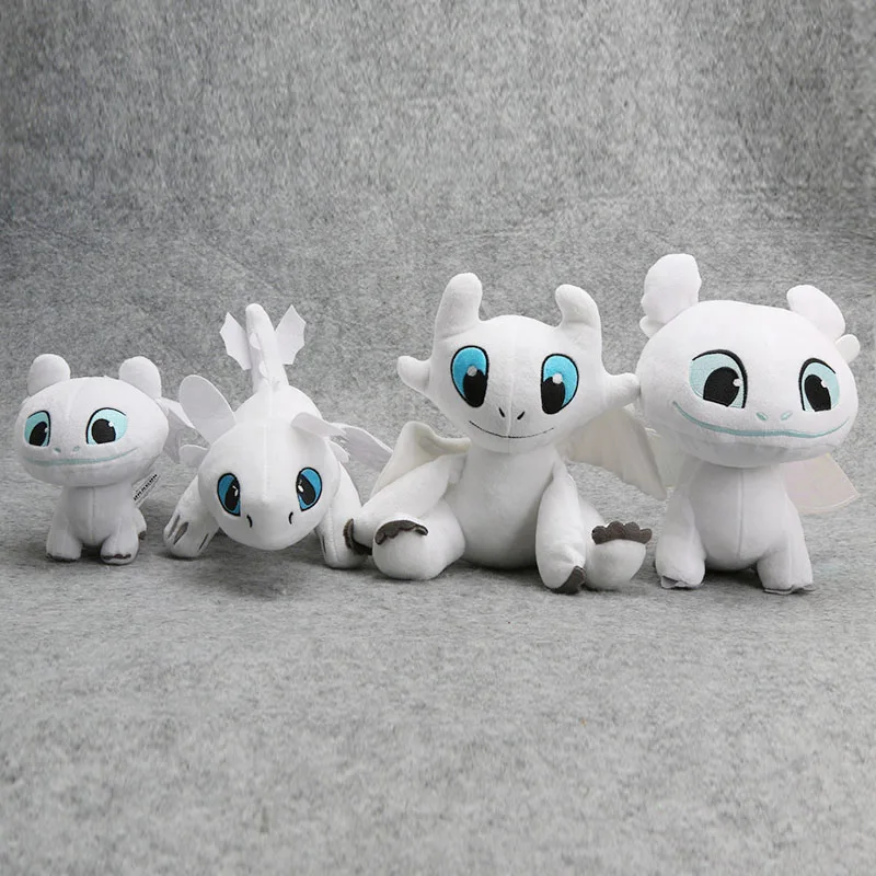

4styles How to Train Your Dragon 3 Plush Toy Light Fury Soft White Dragon Stuffed Doll Christmas Gift