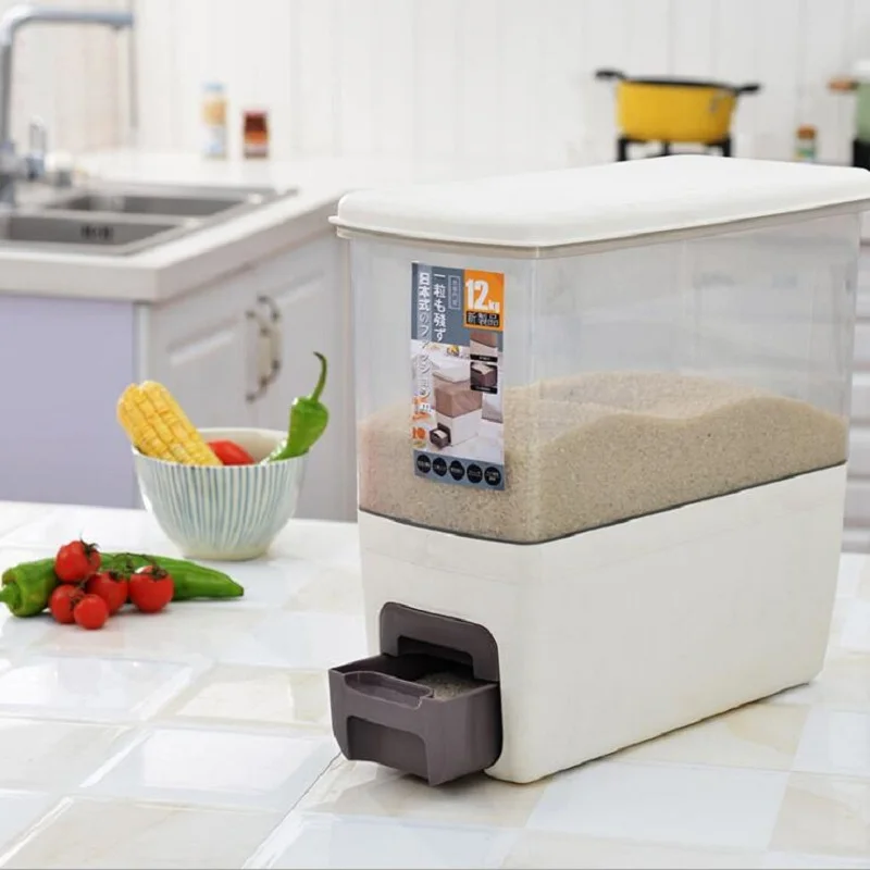 Hoomall Thickening Plastic Measurable Rice Storage Box Insect Control