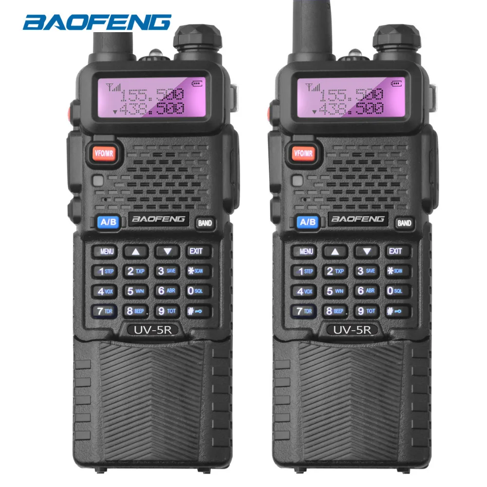 

2Pcs Baofeng UV-5r Radio Station 3800mAh Long Battery UV5R Walkie-talkie UHF VHF UV 5r walky talky Ham Radio for Hunting Radio