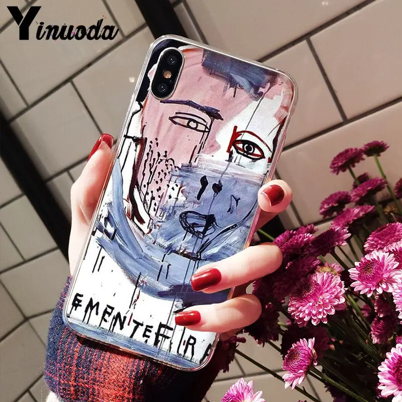 Yinuoda Jean Michel Basquiat Art Graffiti Smart Cover прозрачный мягкий чехол для телефона для iPhone 8 7 6 6S Plus X XS MAX 5 5S SE XR