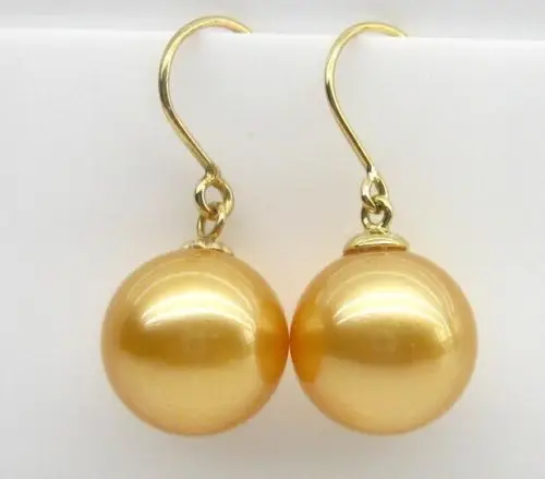 

charming 12mm south sea gold pearl earring
