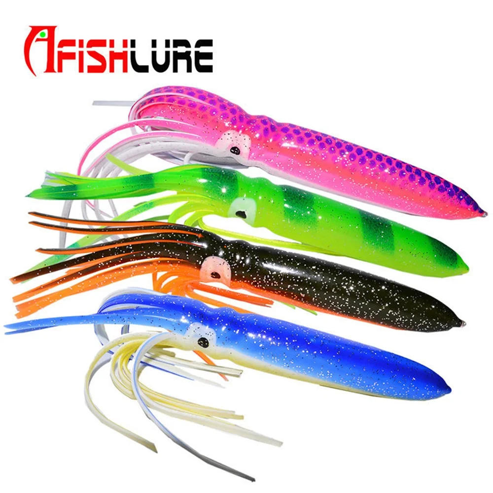 Afishlure Юбка осьминог Rig мягкие приманки 180 мм/15 г рыболовная большая приманка в виде кальмара Большая Морская рыболовная приманка