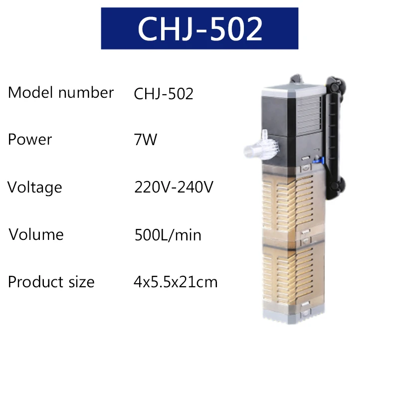 Sunsun насос для фильтрации воды в аквариуме супер 5 в 1 аквариум погружной кислород воздуха внутренний насос аквариумный фонтан насос для фильтра - Цвет: CHJ-502