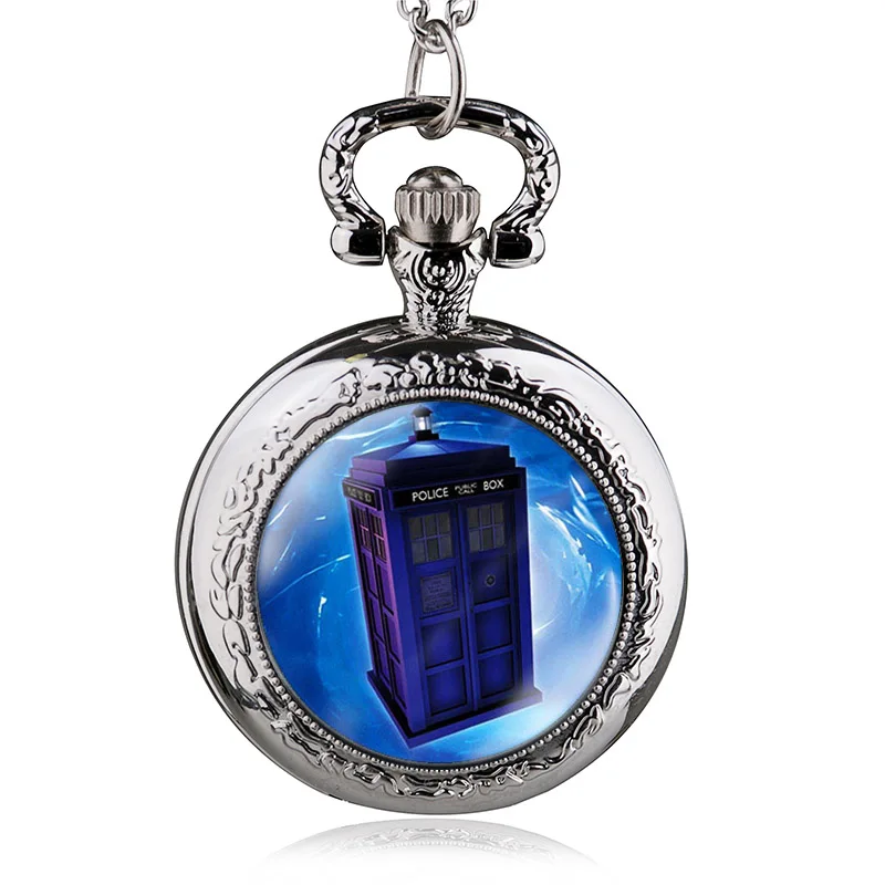 Новое поступление модное ожерелье Tardis полицейская шкатулка кварцевые карманные