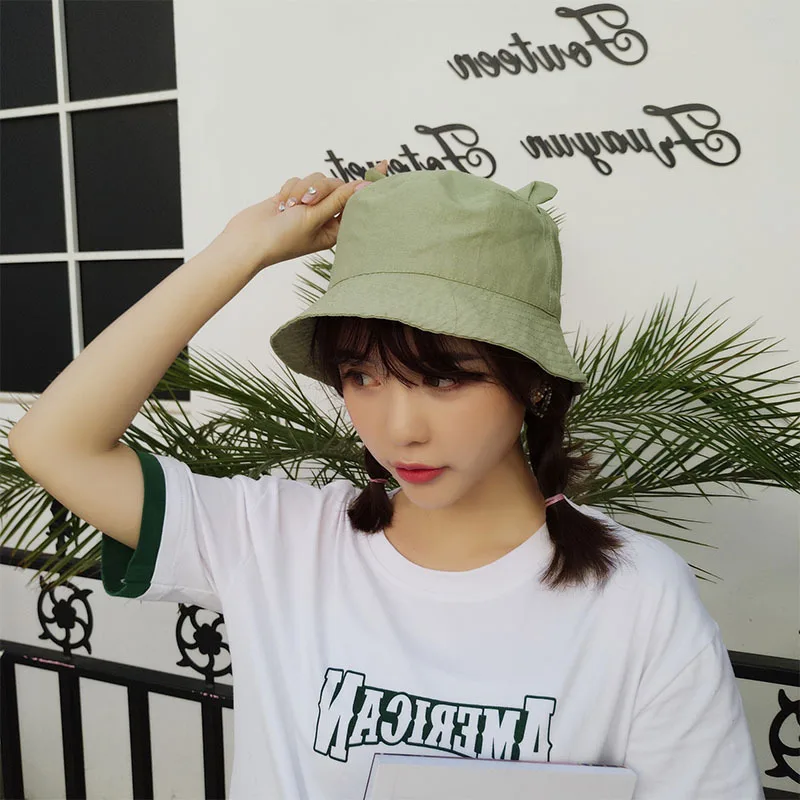 2019 летние мягкие сестра хлопок и лен маленькие уши Рыбацкая шляпа Корейский средство для защиты от солнца для мужчин и женщин