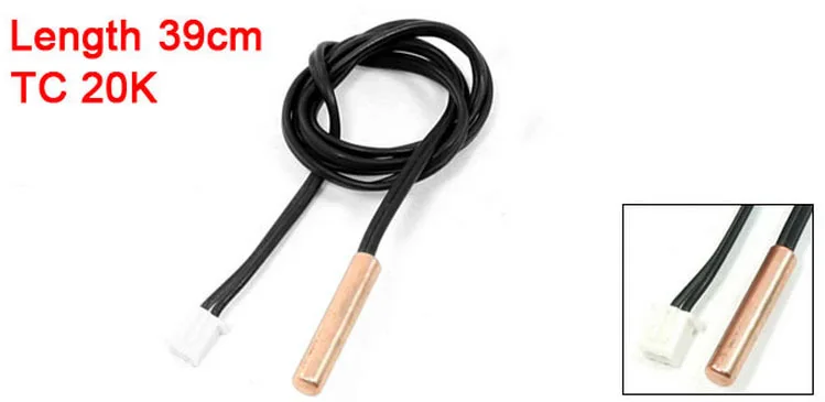 

39cm Length Copper Head Cable Air Conditioner Temperature Sensor TC 20K 10pcs