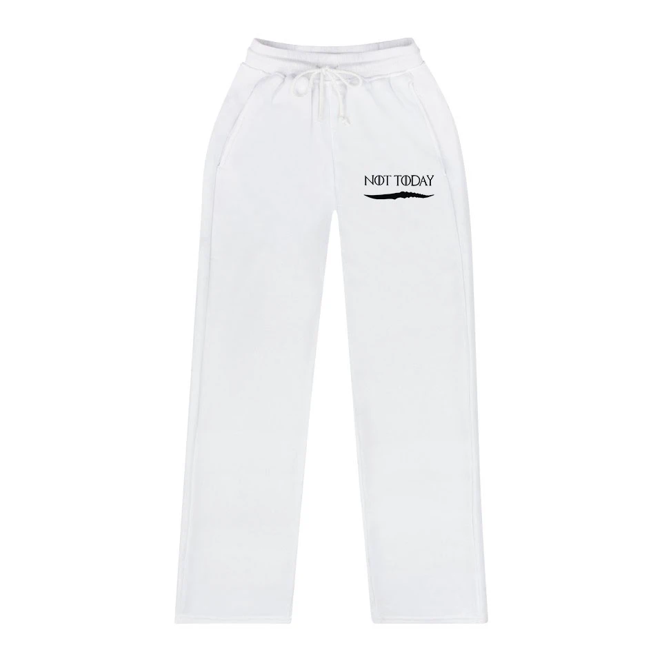 2019 New arya stark-not today print 100% Pure cotton Loose style Sweatpants 2019 hot sale pants Top Quality Women And Men capris