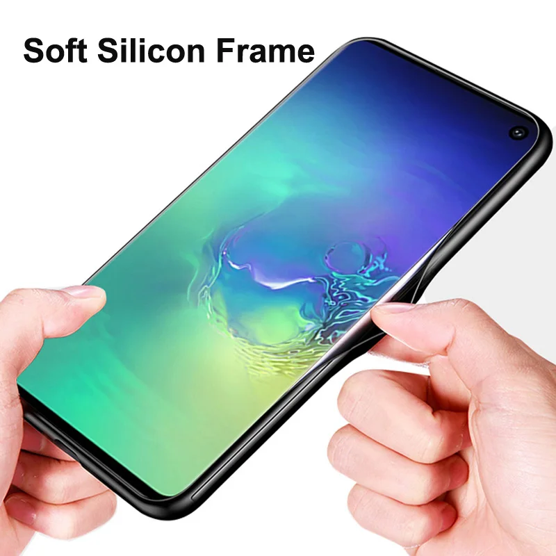 Закаленное Стекло чехол для samsung Galaxy S10 Чехол Мягкий силиконовый чехол жесткий чехол для samsung Galaxy S 10 G9730 случаях Coque shell