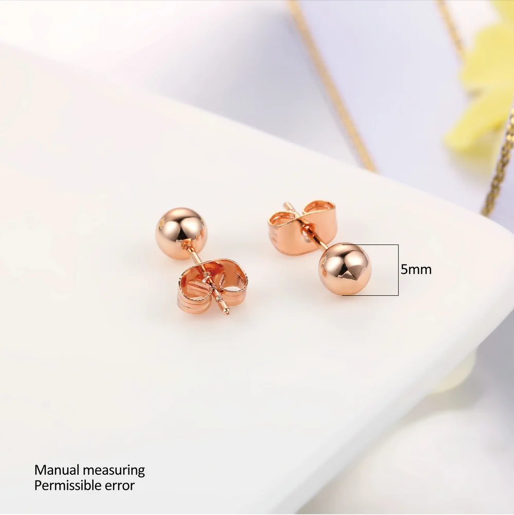 Metal Ball Stud Earrings - Image 2
